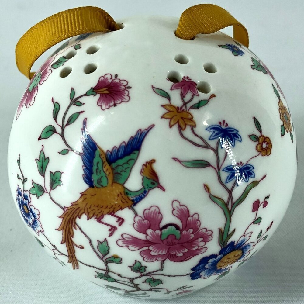 Vintage Hammersley Bone China Bird Of Paradise Pomander Ball Diffuser